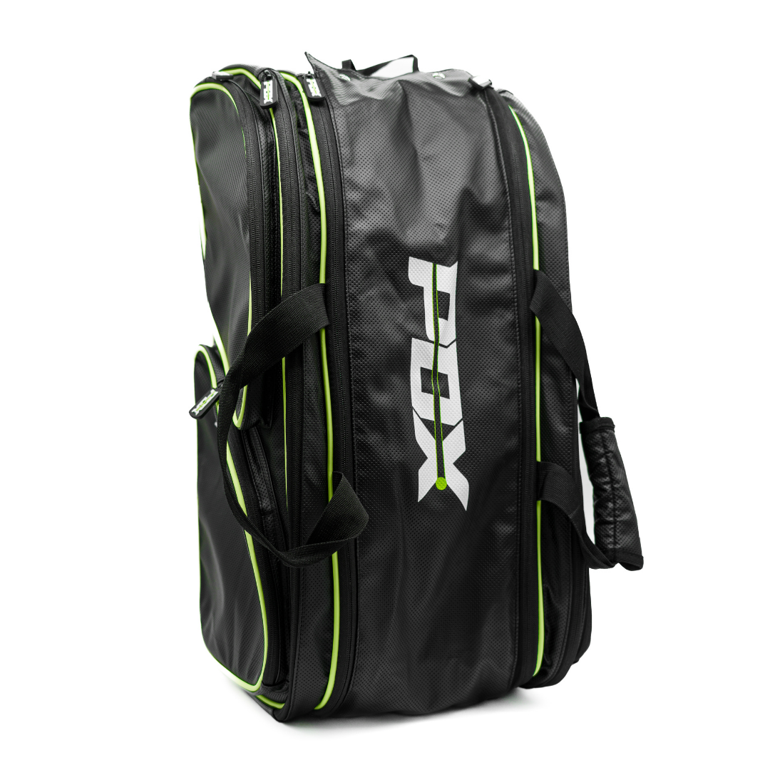pdx padel racket bag black with lemon green trim