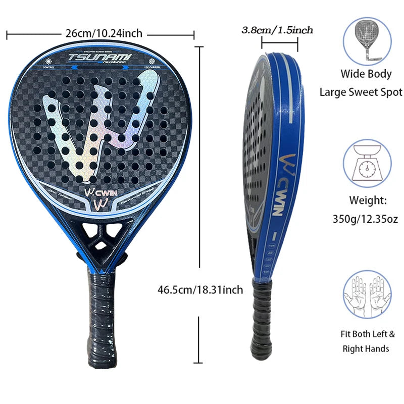 CWIN TSUNAMI 12K Carbon Padel Racket – Pro Power & Control