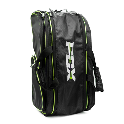 pdx padel racket bag black with lemon green trim