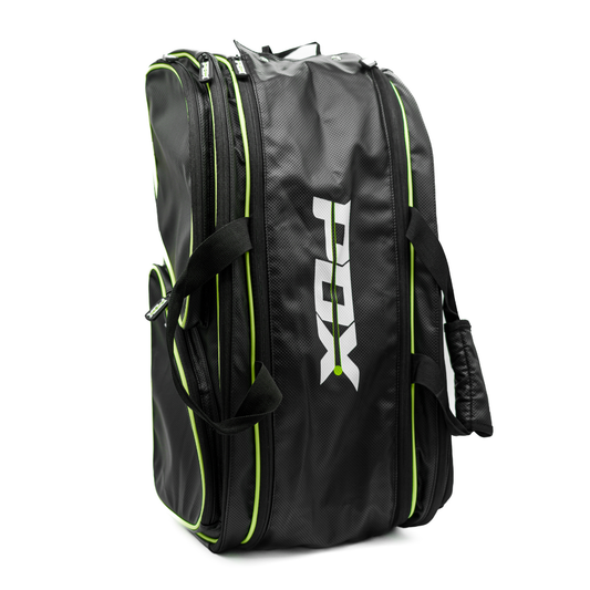 pdx padel racket bag black with lemon green trim