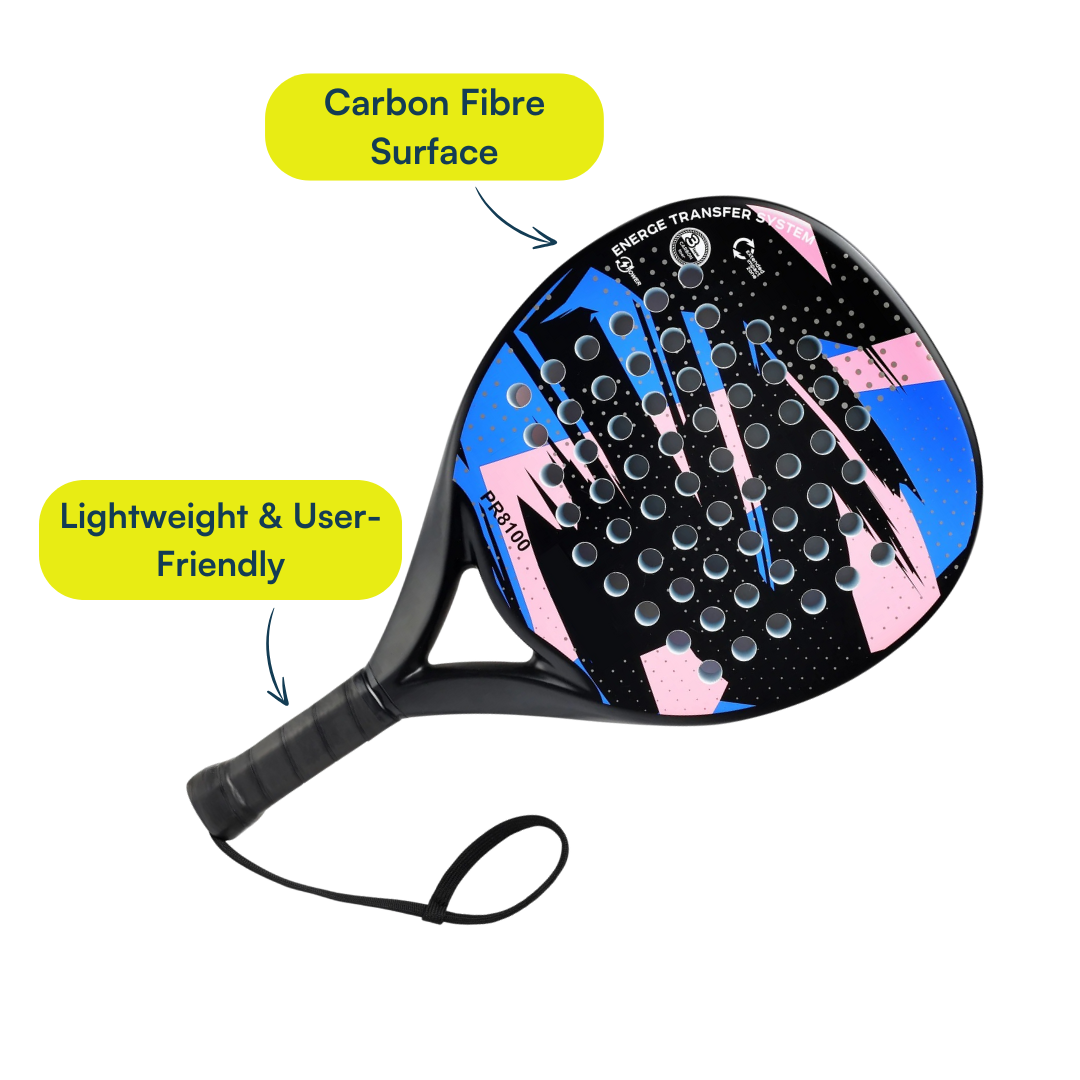 IANONI Padel Racket – Carbon Fibre Surface with EVA Memory Flex Core (Variety of Colours)