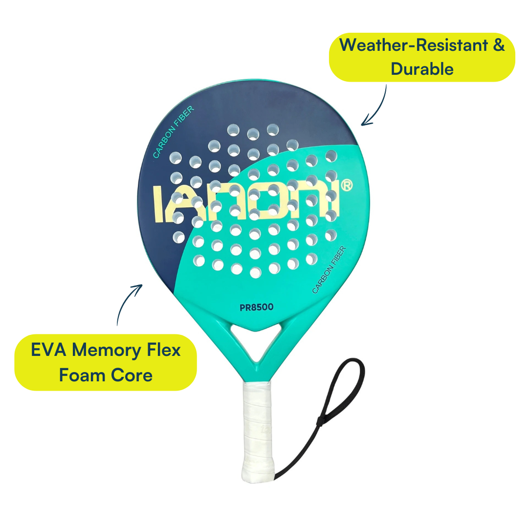 IANONI Padel Racket – Carbon Fibre Surface with EVA Memory Flex Foam Core