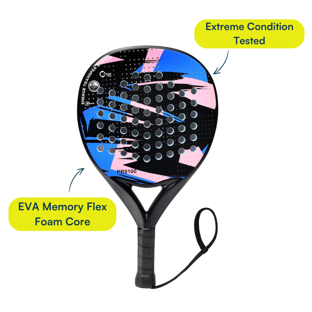 IANONI Padel Racket – Carbon Fibre Surface with EVA Memory Flex Core (Variety of Colours)