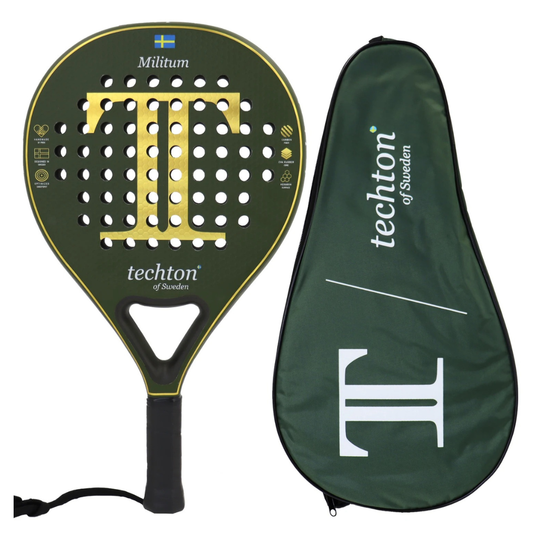 Techton of Sweden Pala Padel Racket – Full Carbon Fibre 3K/12K with EVA15 Core